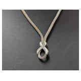18" .925 Sterl Mesh Criss Cross Necklace