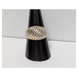 .925 Sterl Swirl Dome Ring Sz 9