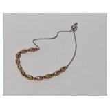 .925 Sterl Adj Vermeil Bead Bracelet