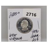 2005-S 90% Silv WV Quarter