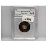 ICG .5G .9999 Gold BU PL Round