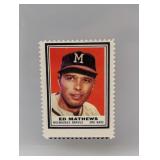 1962 Topps Stamp HOF Eddie Mathews