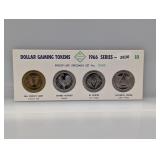 (4) 1966 PF Like Specimen Dollar Gaming Tokens