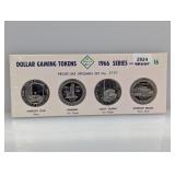 (4) 1966 PF Like Specimen Dollar Gaming Tokens