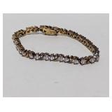 6" Vermeil/.925 Sterl CZ Stone Bracelet