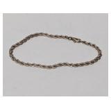 7" .925 Sterl Twisted Rope Chain Bracelet