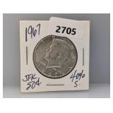 1967 40% Silv JFK Half $1 Dollar