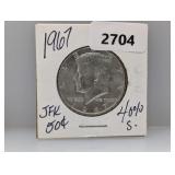 1967 40% Silv JFK Half $1 Dollar