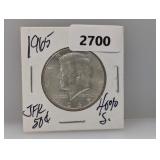 1965 40% Silv JFK Half $1 Dollar