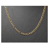 24" Vermeil/.925 Sterl Figaro Chain Necklace