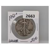 1942-S 90% Silv Walker Half $1 Dollar