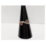 .925 Sterl Double Heart Ring Sz 7.5
