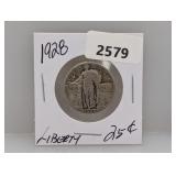 1928 90% Silv Liberty Quarter