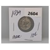1939 90% Silv Mercury Dime