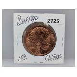 1oz .999 Copper Buffalo Round