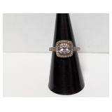 .925 Sterl Halo Style Ring Sz 7
