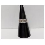 .925 Sterl Clear Stone Ring Sz 6