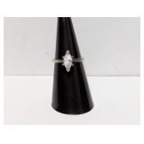 .925 Sterl Marquise Shape Ring Sz 6