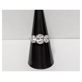 .925 Sterl Three Stone Ring Sz 8