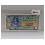 Five Cent Military Payment Certificate