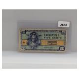 Five Cent Military Payment Certificate