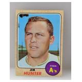 1968 Topps Baseball Catfish Hunter HOF 385 Corners