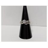 .925 Sterl Diamond Ring Sz 7 (missing stone)