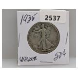 1935 90% Silv Walker Half $1 Dollar