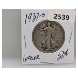 1937-S 90% Silv Walker Half $1 Dollar