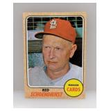 1968 Topps Red Schoendienst HOF Surface/Corners