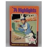 1975 Topps Hank Aaron Sets Homer Mark Damage