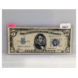 1934 Blue Seal $5 Silver Certificate