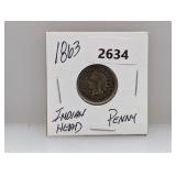1863 Indian Head Penny