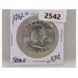 1952-D 90% Silv Franklin Half $1 Dollar