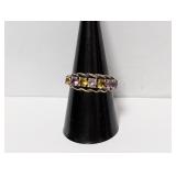 Vermeil/.925 Sterl Multi Color Stone Ring Sz 9