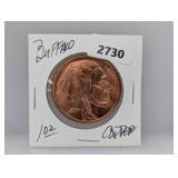 1oz .999 Copper Buffalo Round