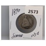 1876 90% Silv Seated Quarter