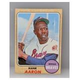 1968 Topps Baseball Hank Aaron HOF Craese/Surface
