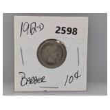 1912-D 90% Silv Barber Dime