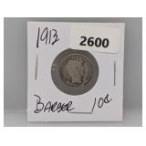 1913 90% Silv Barber Dime