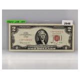 1963-A Red Seal $2 US Star Note