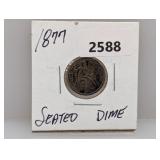 1877 90% Silv Seated Dime