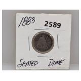 1883 90% Silv Seated Dime