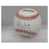 Ozzie Smith Autographed Rawlings Baseball HOF