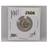 1941 90% Silv Mercury Dime