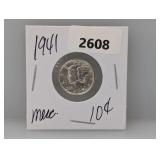 1941 90% Silv Mercury Dime