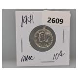 1941 90% Silv Mercury Dime