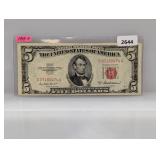 1953-A Red Seal $5 US Note