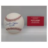 Pete Rose Autographed Rawlings Baseball W Ticket