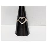 .925 Sterl Open Heart Ring Sz 8